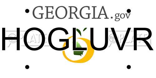 HOGLUVR Georgia License Plate