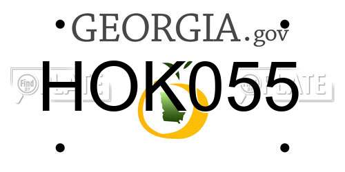 HOK055 Georgia License Plate