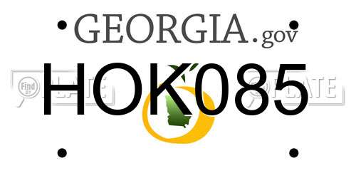 HOK085 Georgia License Plate