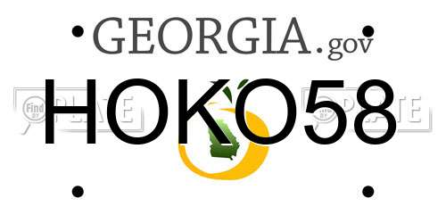 HOKO58 Georgia License Plate