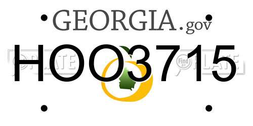 HOO3715 Georgia License Plate