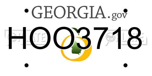 HOO3718 Georgia License Plate