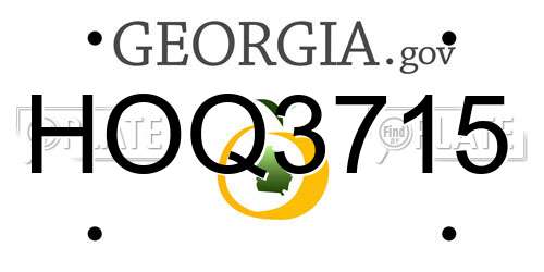 HOQ3715 Georgia License Plate