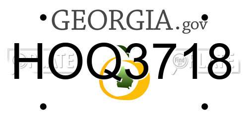 HOQ3718 Georgia License Plate