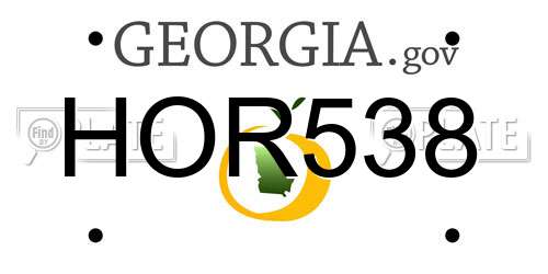 HOR538 Georgia License Plate