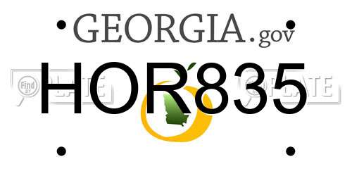 HOR835 Georgia License Plate