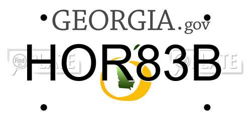 HOR83B Georgia License Plate