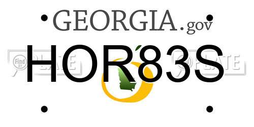 HOR83S Georgia License Plate