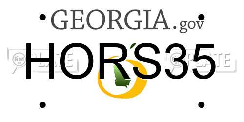 HORS35 Georgia License Plate