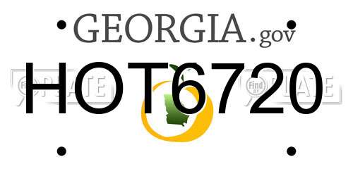 HOT6720 Georgia License Plate