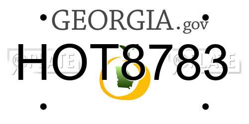 HOT8783 Georgia License Plate