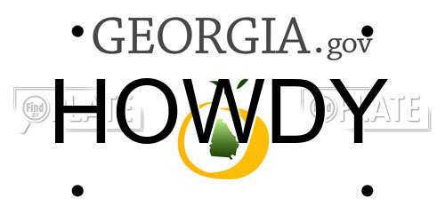 HOWDY Georgia License Plate