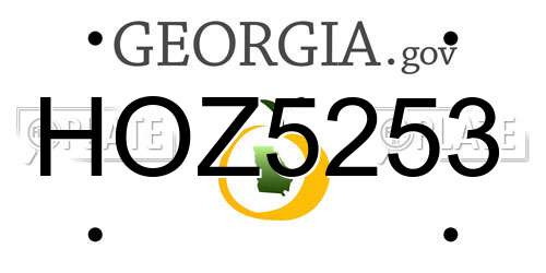HOZ5253 Georgia License Plate