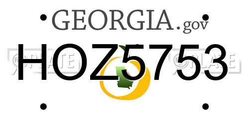 HOZ5753 Georgia License Plate