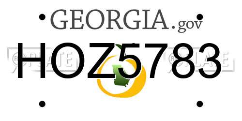 HOZ5783 Georgia License Plate