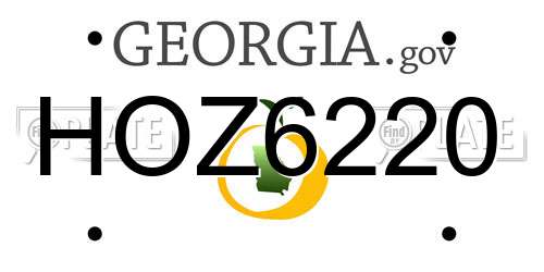 HOZ6220 Georgia License Plate