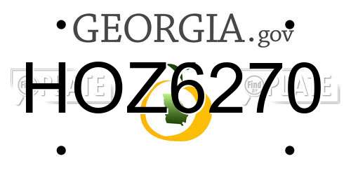 HOZ6270 Georgia License Plate