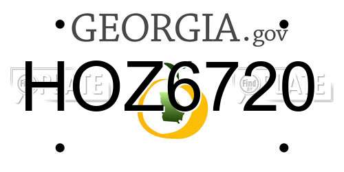 HOZ6720 Georgia License Plate