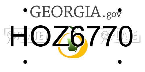HOZ6770 Georgia License Plate