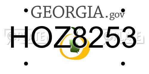 HOZ8253 Georgia License Plate