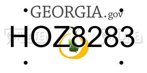 HOZ8283 Georgia License Plate