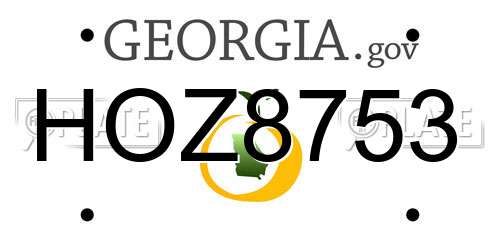 HOZ8753 Georgia License Plate