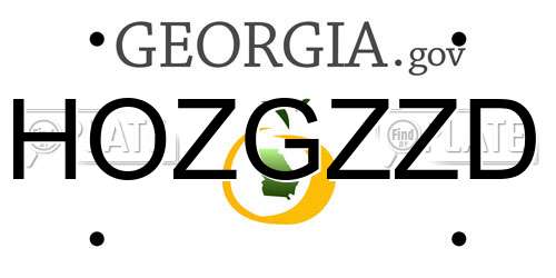 HOZGZZD Georgia License Plate