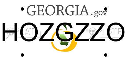 HOZGZZO Georgia License Plate