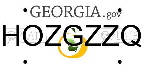 HOZGZZQ Georgia License Plate
