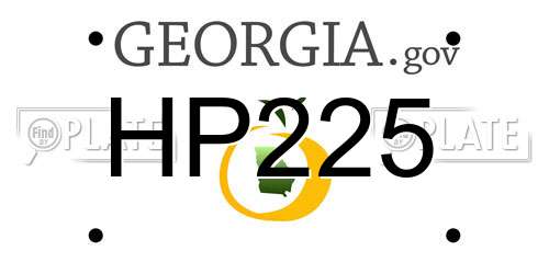 HP225 Georgia License Plate