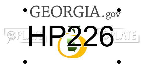 HP226 Georgia License Plate