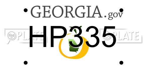 HP335 Georgia License Plate