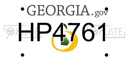 HP4761 Georgia License Plate