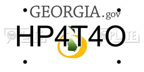HP4T4O Georgia License Plate