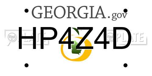 HP4Z4D Georgia License Plate