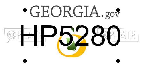HP5280 Georgia License Plate