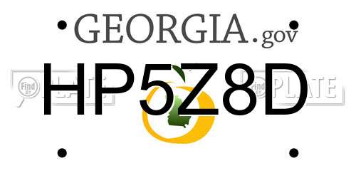 HP5Z8D Georgia License Plate