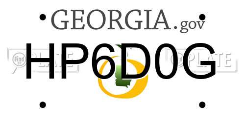 HP6D0G Georgia License Plate