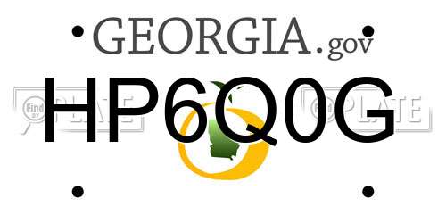 HP6Q0G Georgia License Plate