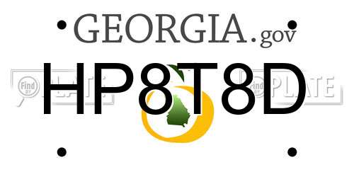 HP8T8D Georgia License Plate