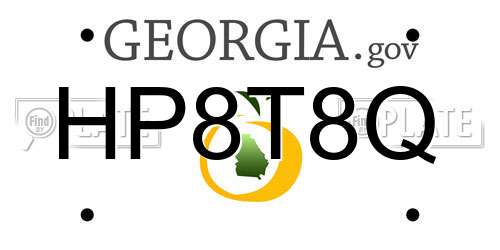 HP8T8Q Georgia License Plate