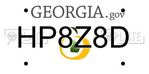 HP8Z8D Georgia License Plate