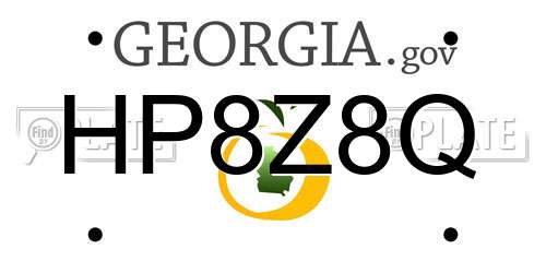 HP8Z8Q Georgia License Plate