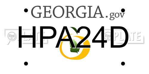 HPA24D Georgia License Plate