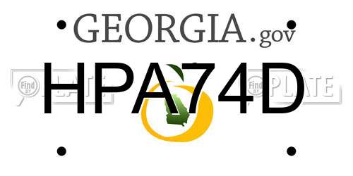 HPA74D Georgia License Plate