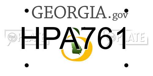 HPA761 Georgia License Plate