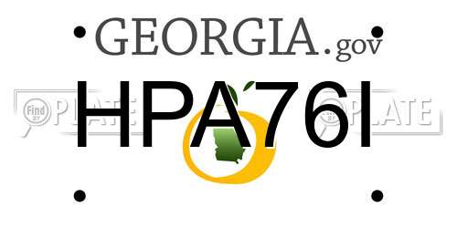 HPA76I Georgia License Plate