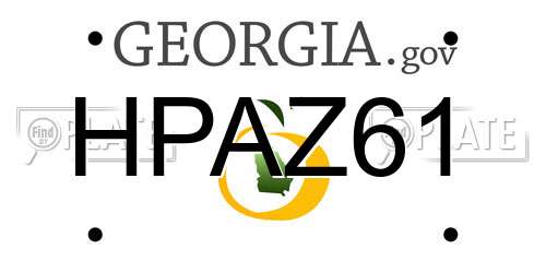 HPAZ61 Georgia License Plate