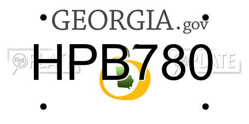 HPB780 Georgia License Plate