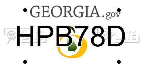 HPB78D Georgia License Plate